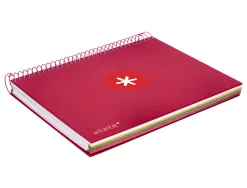 Cahier spirale antartik a5 14,8x21cm 240p 90g/m2 5x5mm 6 trous coil-lock coloris framboise