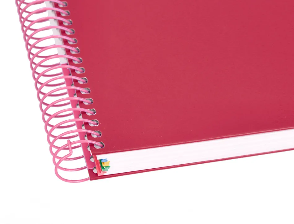 Cahier spirale antartik a5 14,8x21cm 240p 90g/m2 5x5mm 6 trous coil-lock coloris framboise