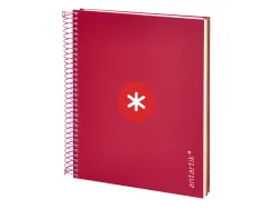 Cahier spirale antartik a5 14,8x21cm 240p 90g/m2 5x5mm 6 trous coil-lock coloris framboise