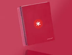 Cahier spirale antartik a5 14,8x21cm 240p 90g/m2 5x5mm 6 trous coil-lock coloris framboise