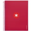 Cahier spirale antartik a4 240p 90g remborde 5x5mm microperfore 5 bandes 4 trous coloris framboise