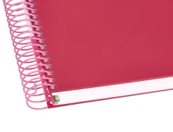 Cahier spirale antartik a4 240p 90g remborde 5x5mm microperfore 5 bandes 4 trous coloris framboise