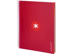Cahier spirale antartik a4 240p 90g remborde 5x5mm microperfore 5 bandes 4 trous coloris framboise