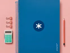 Cahier spirale antartik a4 240p 90g remborde 5x5mm microperfore 5 bandes 4 trous coloris bleu marine