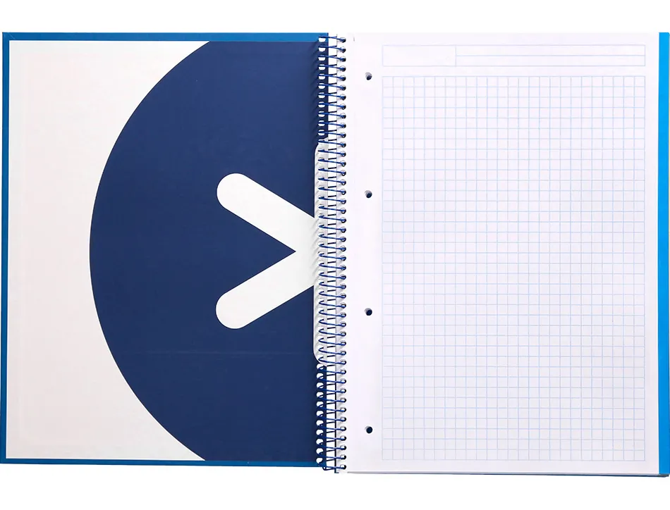 Cahier spirale antartik a4 240p 90g remborde 5x5mm microperfore 5 bandes 4 trous coloris bleu marine