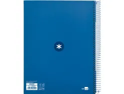 Cahier spirale antartik a4 240p 90g remborde 5x5mm microperfore 5 bandes 4 trous coloris bleu marine