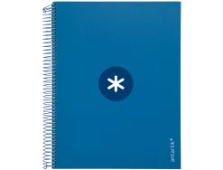Cahier spirale antartik a4 240p 90g remborde 5x5mm microperfore 5 bandes 4 trous coloris bleu marine