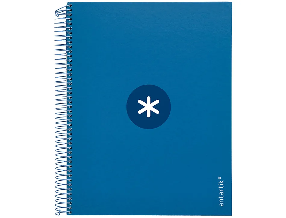 Cahier spirale antartik a4 240p 90g remborde 5x5mm microperfore 5 bandes 4 trous coloris bleu marine