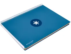 Cahier spirale antartik a4 240p 90g remborde 5x5mm microperfore 5 bandes 4 trous coloris bleu marine