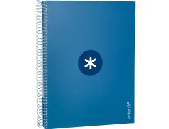 Cahier spirale antartik a4 240p 90g remborde 5x5mm microperfore 5 bandes 4 trous coloris bleu marine