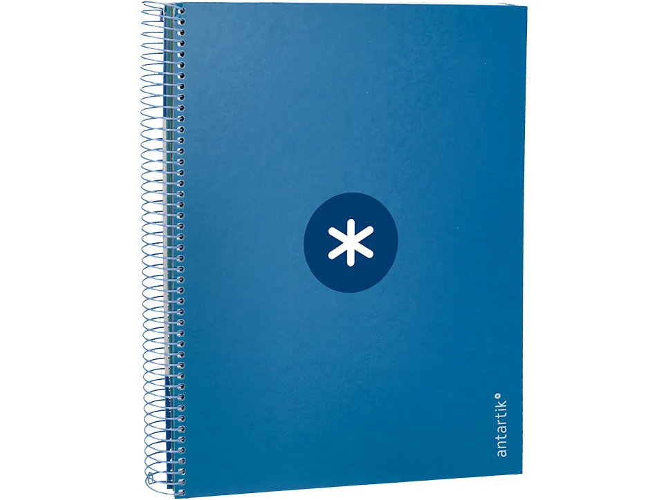 Cahier spirale antartik a4 240p 90g remborde 5x5mm microperfore 5 bandes 4 trous coloris bleu marine