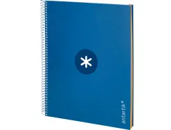 Cahier spirale antartik a4 240p 90g remborde 5x5mm microperfore 5 bandes 4 trous coloris bleu marine