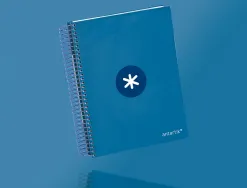 Cahier spirale antartik a5 14,8x21cm 240p 90g/m2 5x5mm 6 trous coil-lock coloris bleu marine