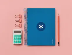 Cahier spirale antartik a5 14,8x21cm 240p 90g/m2 5x5mm 6 trous coil-lock coloris bleu marine
