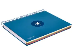 Cahier spirale antartik a5 14,8x21cm 240p 90g/m2 5x5mm 6 trous coil-lock coloris bleu marine
