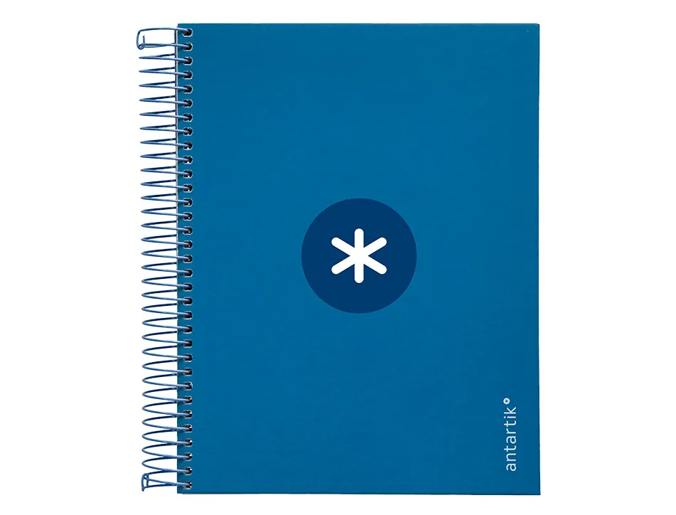Cahier spirale antartik a5 14,8x21cm 240p 90g/m2 5x5mm 6 trous coil-lock coloris bleu marine