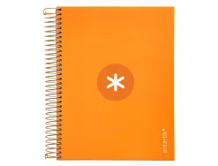 Cahier spirale antartik a5 14,8x21cm 240p 90g/m2 5x5mm 6 trous coil-lock coloris jaune