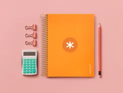 Cahier spirale antartik a5 14,8x21cm 240p 90g/m2 5x5mm 6 trous coil-lock coloris jaune