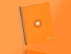 Cahier spirale antartik a5 14,8x21cm 240p 90g/m2 5x5mm 6 trous coil-lock coloris jaune