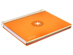 Cahier spirale antartik a5 14,8x21cm 240p 90g/m2 5x5mm 6 trous coil-lock coloris jaune
