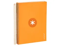 Cahier spirale antartik a5 14,8x21cm 240p 90g/m2 5x5mm 6 trous coil-lock coloris jaune