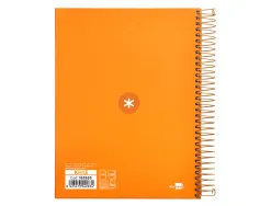 Cahier spirale antartik a5 14,8x21cm 240p 90g/m2 5x5mm 6 trous coil-lock coloris jaune