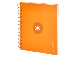 Cahier spirale antartik a5 14,8x21cm 240p 90g/m2 5x5mm 6 trous coil-lock coloris jaune