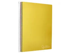 Cahier spirale liderpape jollycouverture contrecollée a4 280p 75g/m2 5x5mm microperforé 4 trous coloris jaune