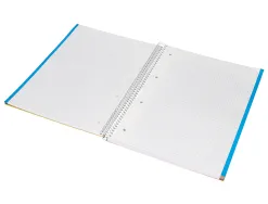 Cahier spirale liderpape jollycouverture contrecollée a4 280p 75g/m2 5x5mm microperforé 4 trous coloris jaune