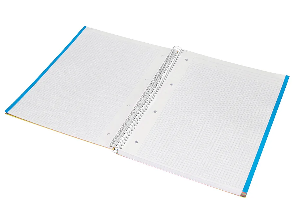 Cahier spirale liderpape jollycouverture contrecollée a4 280p 75g/m2 5x5mm microperforé 4 trous coloris jaune