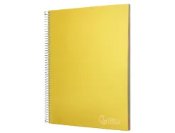 Cahier spirale liderpape jollycouverture contrecollée a4 280p 75g/m2 5x5mm microperforé 4 trous coloris jaune