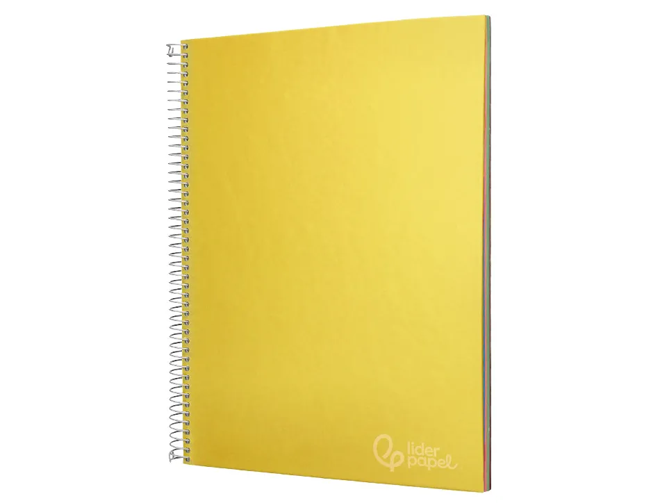 Cahier spirale liderpape jollycouverture contrecollée a4 280p 75g/m2 5x5mm microperforé 4 trous coloris jaune