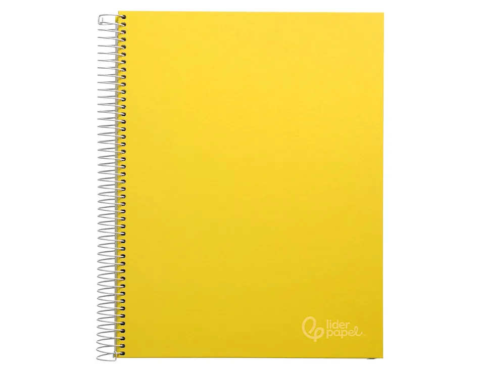 Cahier spirale liderpape jollycouverture contrecollée a4 280p 75g/m2 5x5mm microperforé 4 trous coloris jaune