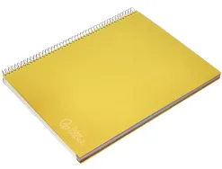 Cahier spirale liderpape jollycouverture contrecollée a4 280p 75g/m2 5x5mm microperforé 4 trous coloris jaune