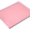 Cahier spirale liderpape jollycouverture contrecollée a4 280p 75g/m2 5x5mm microperforé 4 trous coloris rose