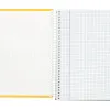 Cahier spirale liderpapel crafty couverture contrecollée a4 240p 90g/m2 5x5mm microperforé 4 trous coloris jaune