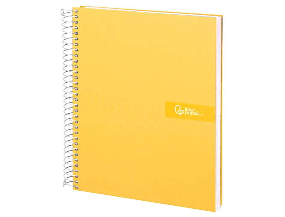 Cahier spirale liderpapel crafty couverture contrecollée a4 240p 90g/m2 5x5mm microperforé 4 trous coloris jaune