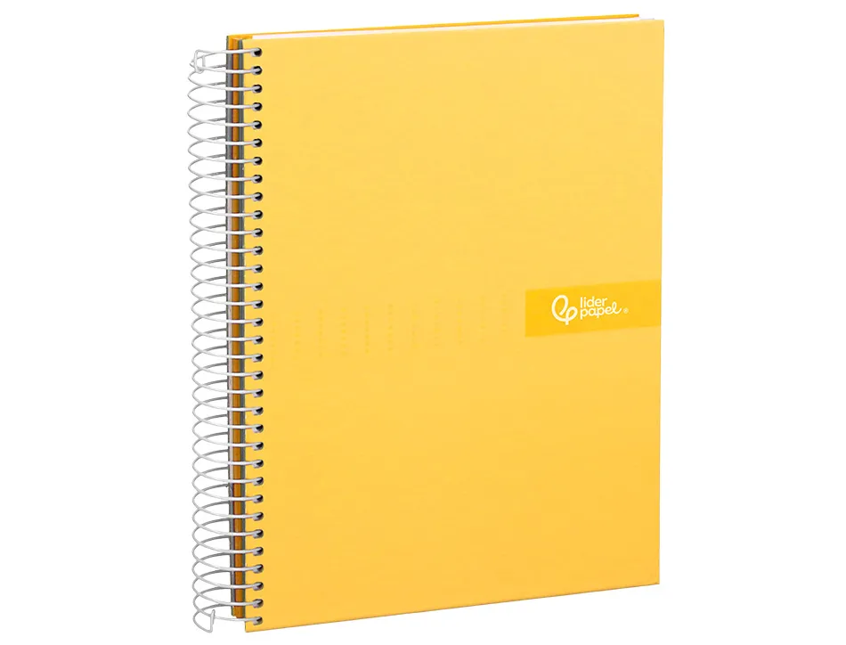 Cahier spirale liderpapel crafty couverture contrecollée a4 240p 90g/m2 5x5mm microperforé 4 trous coloris jaune