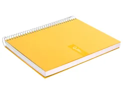 Cahier spirale liderpapel crafty couverture contrecollée a4 240p 90g/m2 5x5mm microperforé 4 trous coloris jaune