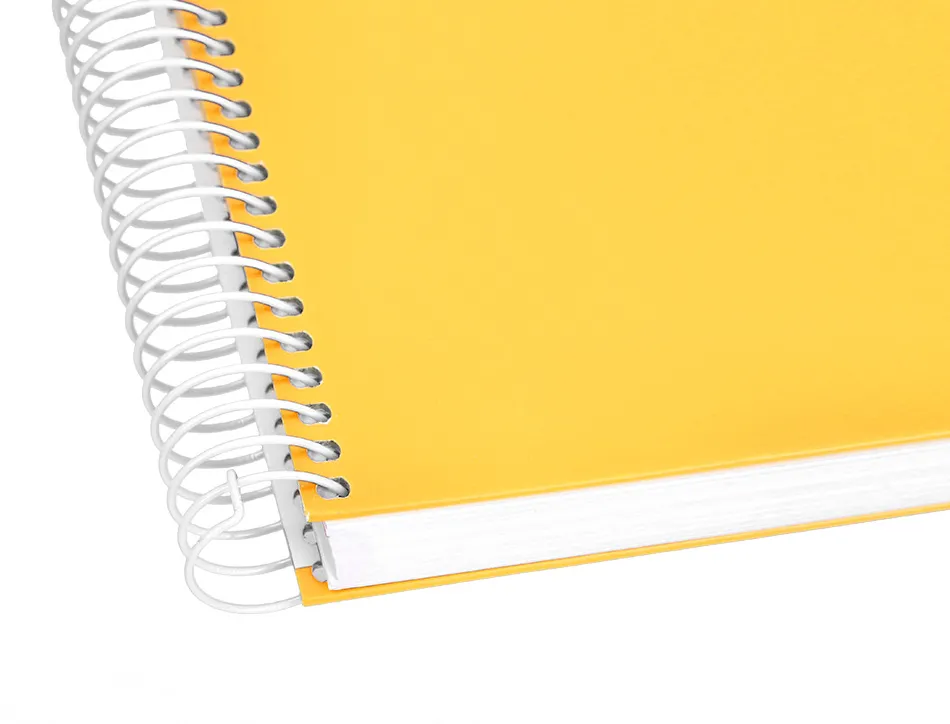 Cahier spirale liderpapel crafty couverture contrecollée a4 240p 90g/m2 5x5mm microperforé 4 trous coloris jaune