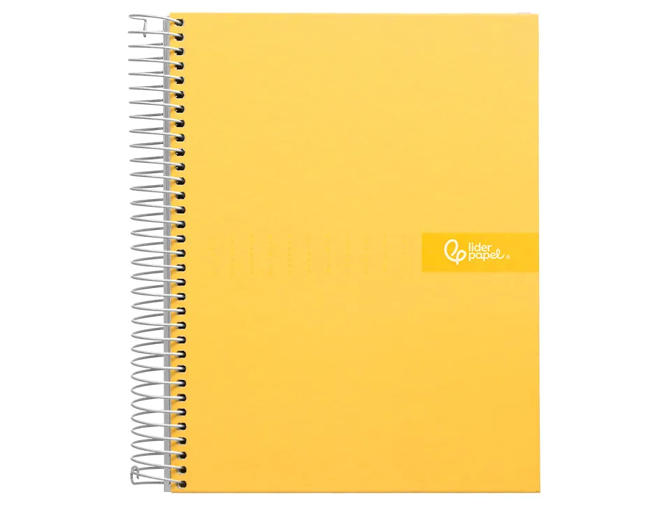 Cahier spirale liderpapel crafty couverture contrecollée a4 240p 90g/m2 5x5mm microperforé 4 trous coloris jaune