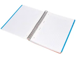 Cahier spirale liderpapel a5 micro wonder 240 pages 90g 5x5mm 6 trous 5 bandes couleurs bleu marine