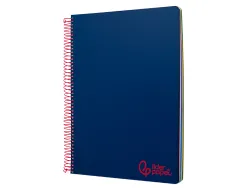 Cahier spirale liderpapel a5 micro wonder 240 pages 90g 5x5mm 6 trous 5 bandes couleurs bleu marine