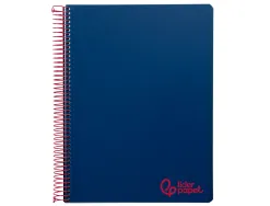 Cahier spirale liderpapel a5 micro wonder 240 pages 90g 5x5mm 6 trous 5 bandes couleurs bleu marine