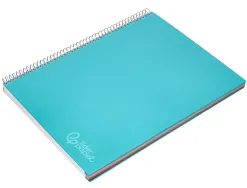 Cahier spirale liderpapel jolly couverture contrecollée a4 280p 75g/m2 5x5mm microperforé 4 trous coloris bleu ciel