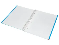 Cahier spirale liderpapel jolly couverture contrecollée a4 280p 75g/m2 5x5mm microperforé 4 trous coloris bleu ciel