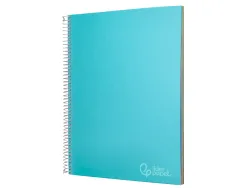 Cahier spirale liderpapel jolly couverture contrecollée a4 280p 75g/m2 5x5mm microperforé 4 trous coloris bleu ciel