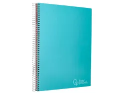 Cahier spirale liderpapel jolly couverture contrecollée a4 280p 75g/m2 5x5mm microperforé 4 trous coloris bleu ciel