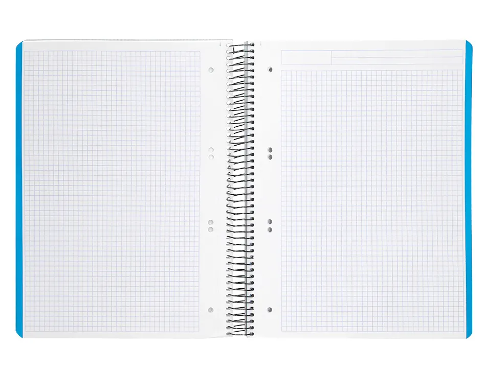 Cahier spirale liderpapel a5 micro wonder 240 pages 90g 5x5mm 6 trous 5 bandes couleurs gris