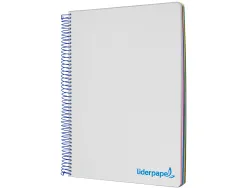 Cahier spirale liderpapel a5 micro wonder 240 pages 90g 5x5mm 6 trous 5 bandes couleurs gris